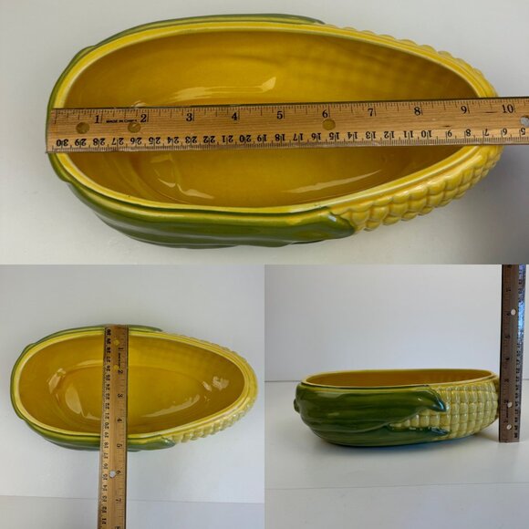 Vtg‎ Shawnee USA Corn on Cob Ceramic Casserole Dish No Lid Replacement Bottom - Picture 3 of 9